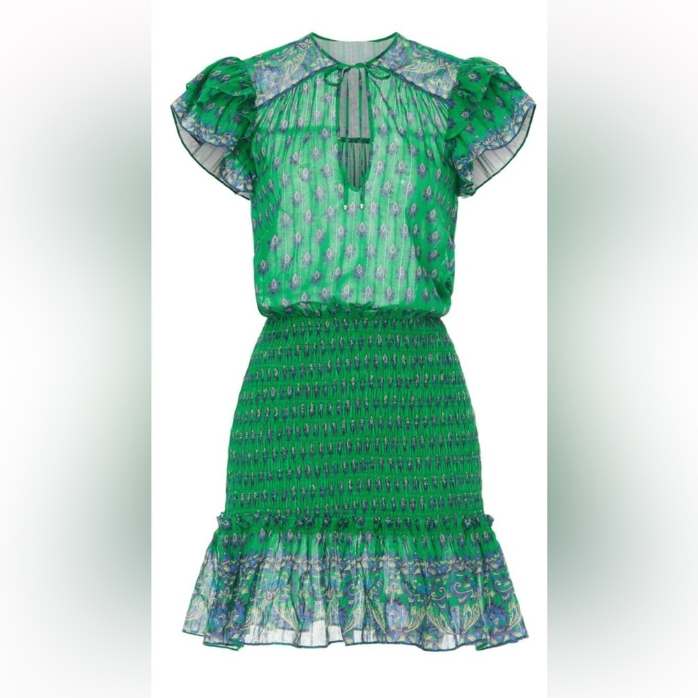 VERONICA BEARD 100%Cotton brindelle dress in kelly green Sz 4